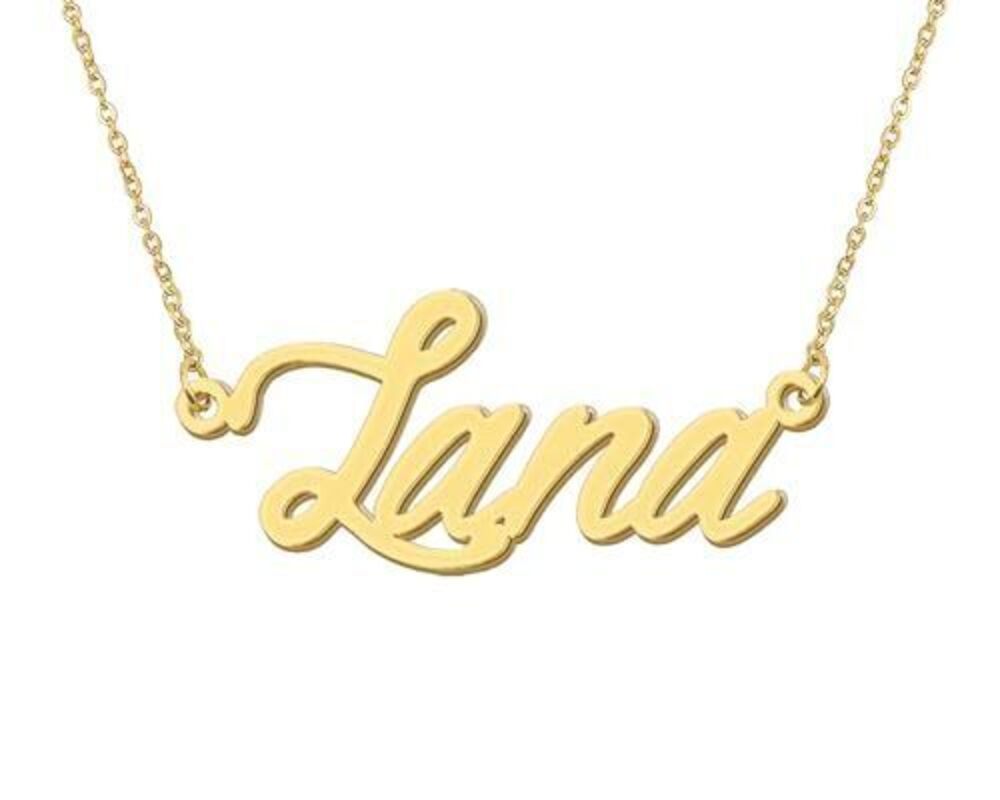 8604 18k Gold Plated Lana Name Pendant Necklace Layer Nameplate Necklaces